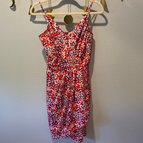 Yumi Kim Strappy Floral Dress. Size XS. Red, Blue, White. Tulip Mini Dress. - Picture 4 of 10